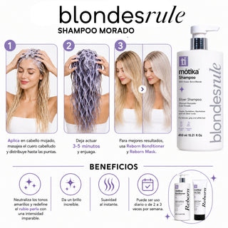 Cosmetiquera Pink | Kit para Cabello Rubio con Blondes Rule, Mascarilla Reparadora Hair Mask,  y Acelerador de Secado Dryme Crazy