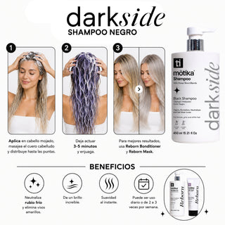 Cosmetiquera Green | Kit para Cabello Rubio Frío con DarkSide, Mascarilla Reparadora Hair Mask y Bifásico Hidratante Good Hair Day
