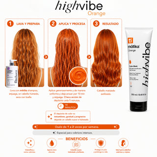 HighVibe Orange motika | Mascarilla Intensificadora de Color Cobrizo 250 ml