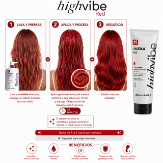 High Vibe Red motika | Mascarilla Intensificadora de Color Rojo 250 ml